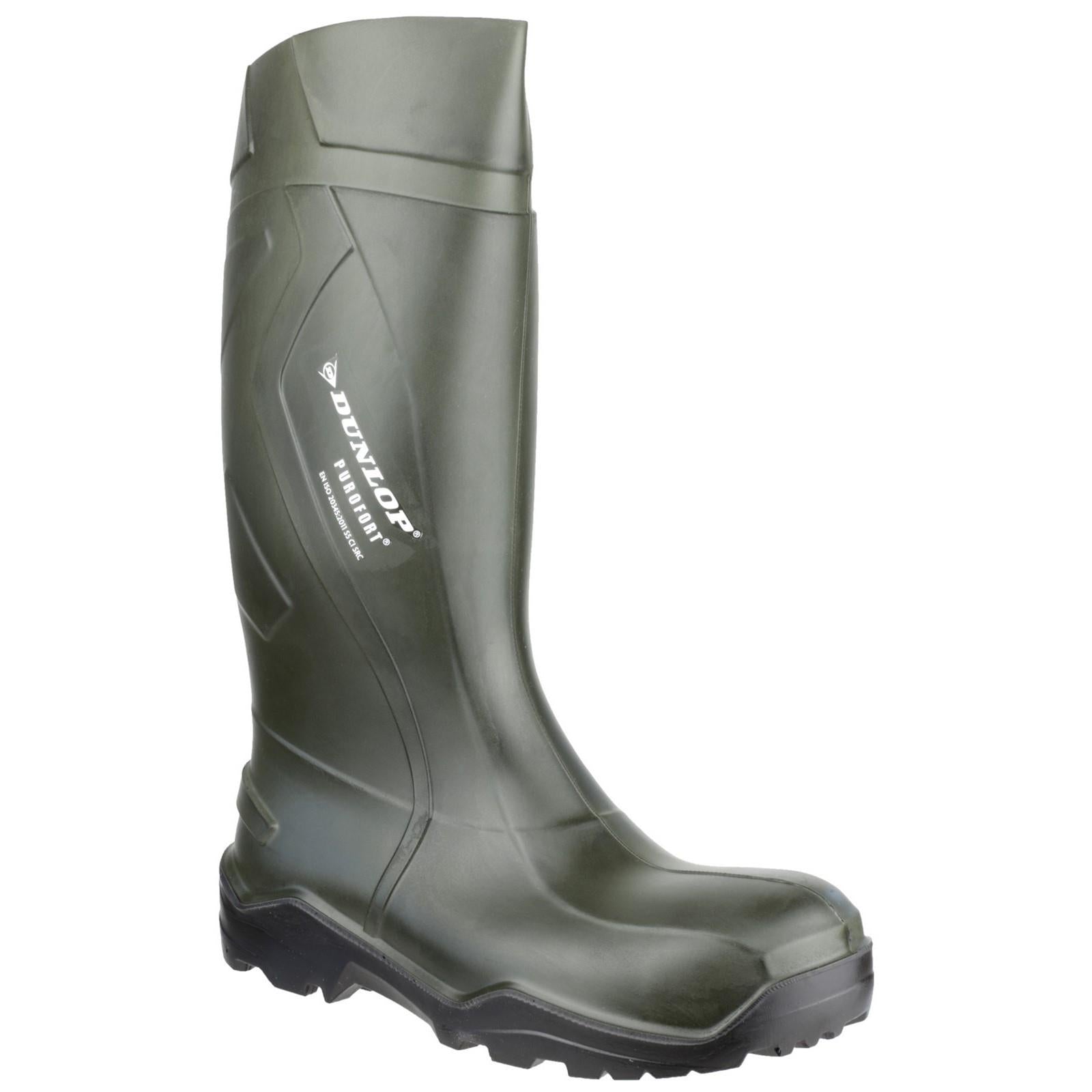 Dunlop Purofort+ green steel toe/midsole safety wellington boot #C762933