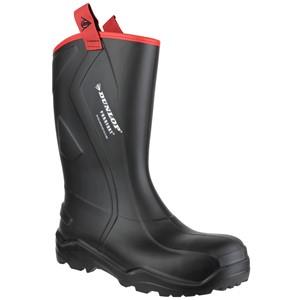 Dunlop Purofort+ Rugged black steel toe-cap/midsole safety wellington #C762043