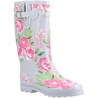 Cotswold Blossom women's pink waterproof wellington boot