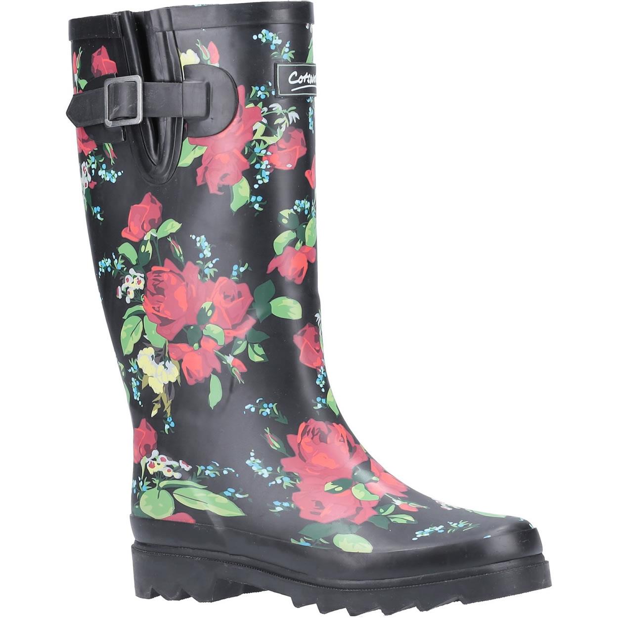 Cotswold Blossom women's red waterproof wellington boot