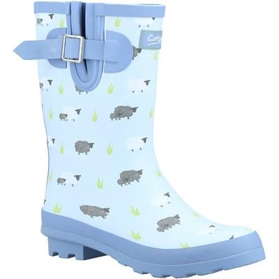 Cotswold Farmyard Sheep women's waterproof mid-calf wellington boot