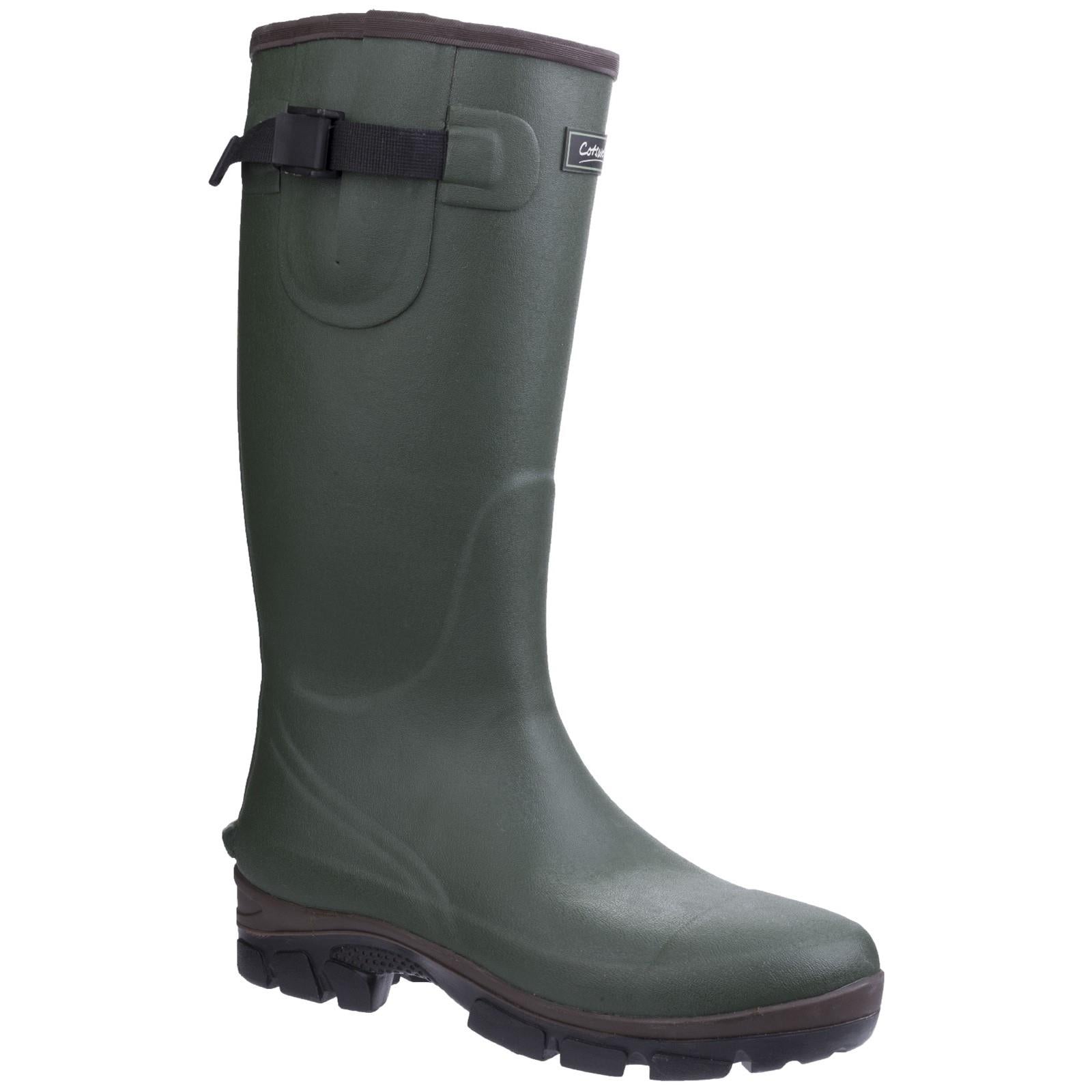 Cotswold Grange men's green rubber adjustable-buckle wellington boot