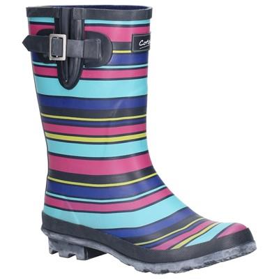 Cotswold Paxford Stripe women's waterproof mid-height wellington boot