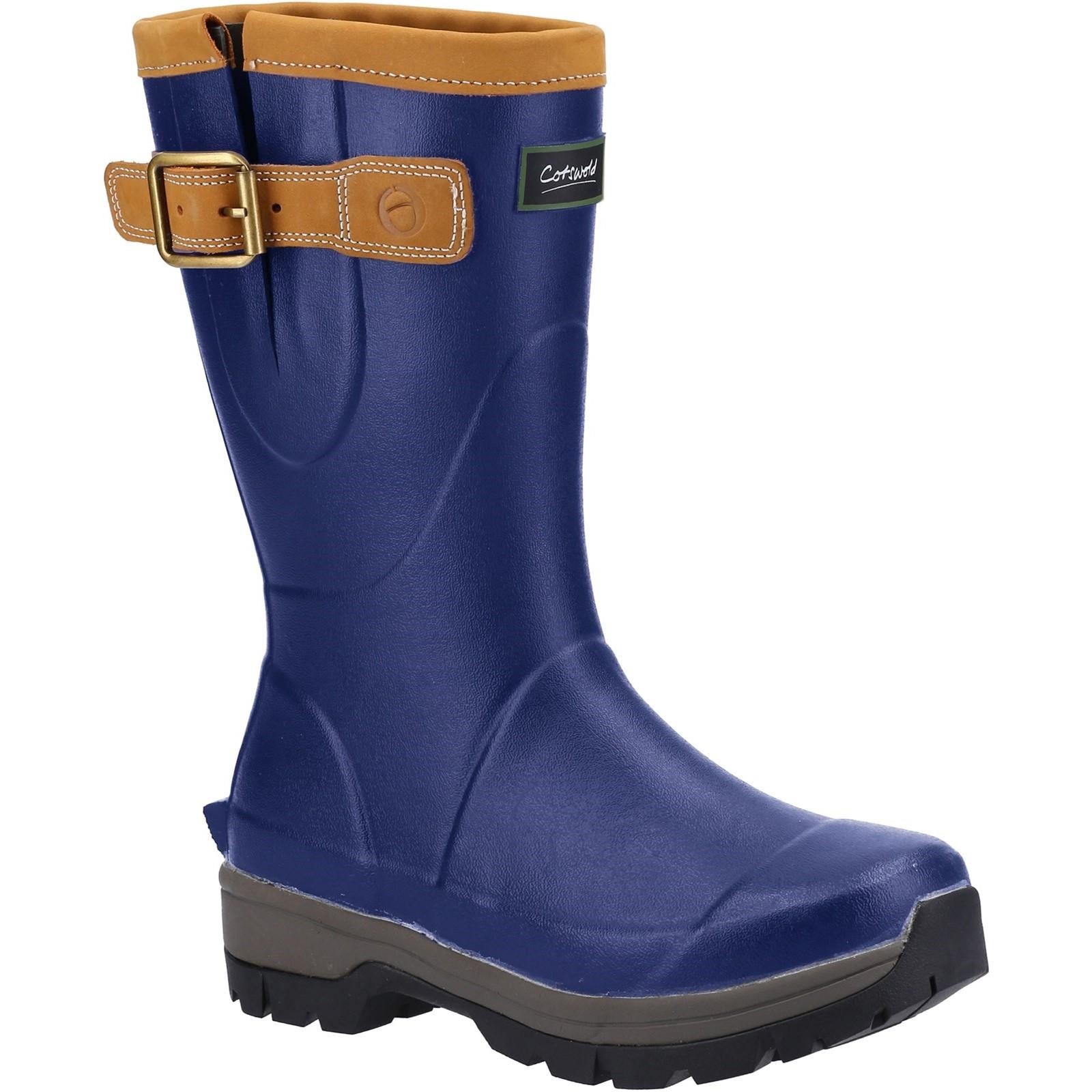 Cotswold Stratus Short women's navy premium rubber waterproof wellington boot