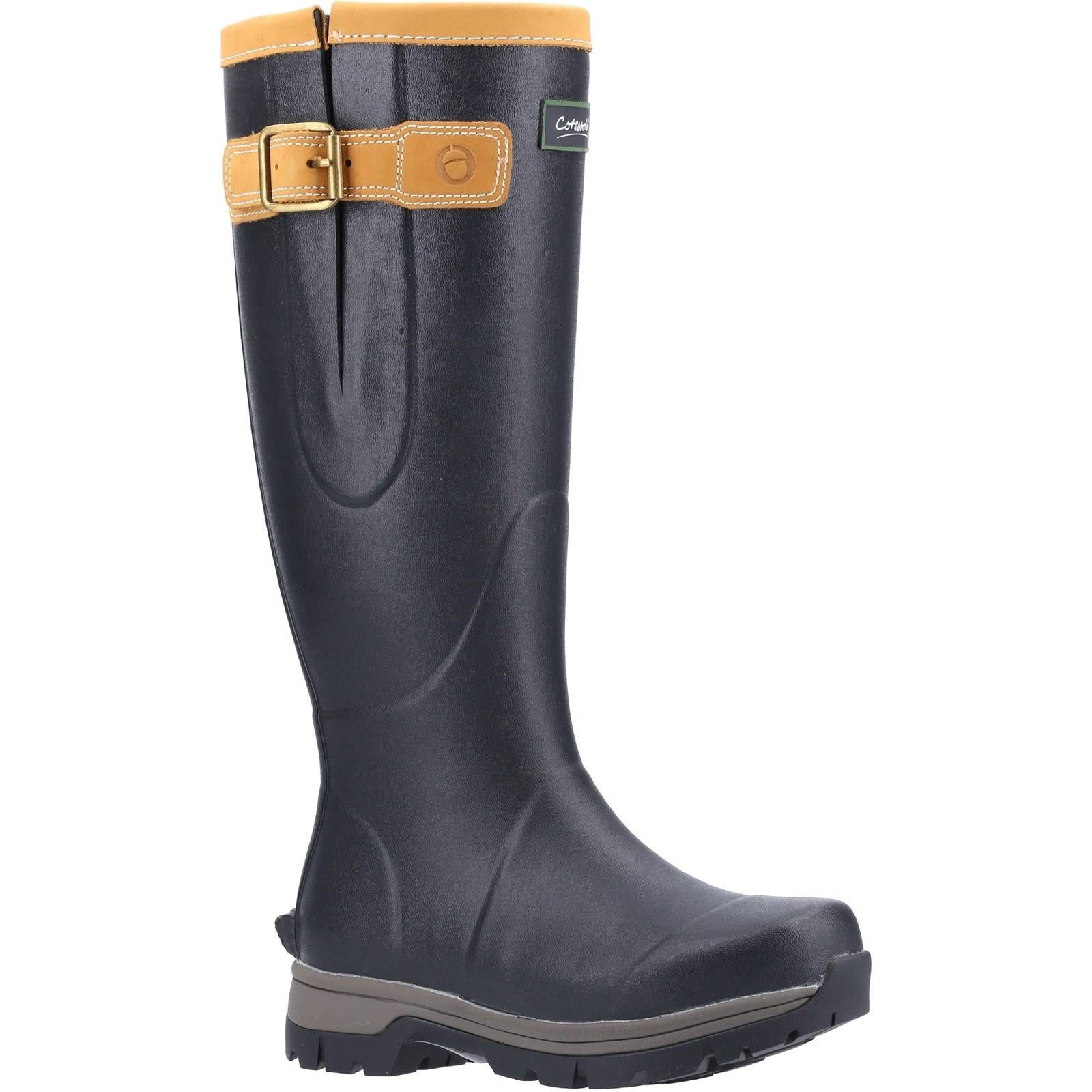 Cotswold Stratus unisex black premium rubber waterproof wellington boot