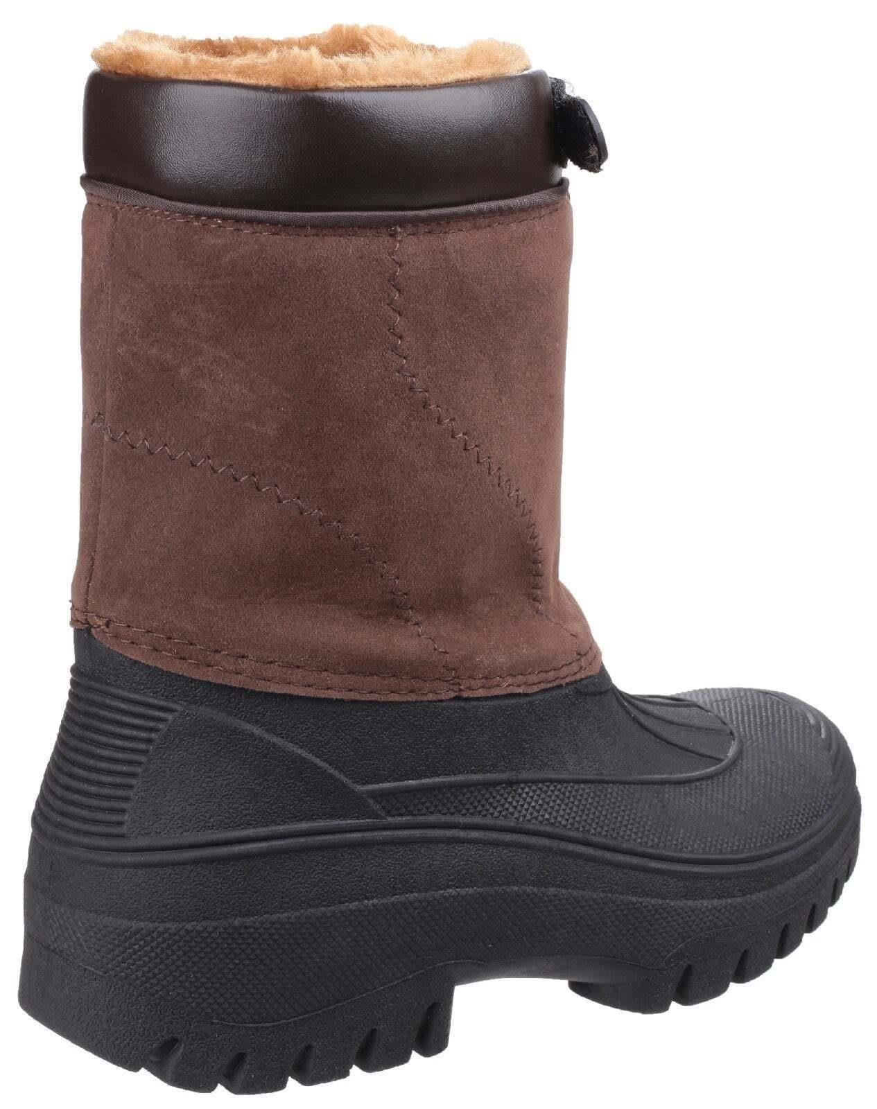 Cotswold Venture men's brown fur-lined waterproof front-zip winter boot