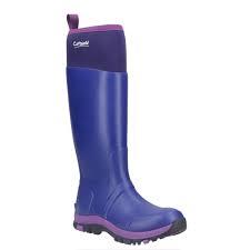 Cotswold Wentworth women's purple rubber waterproof wellington boot