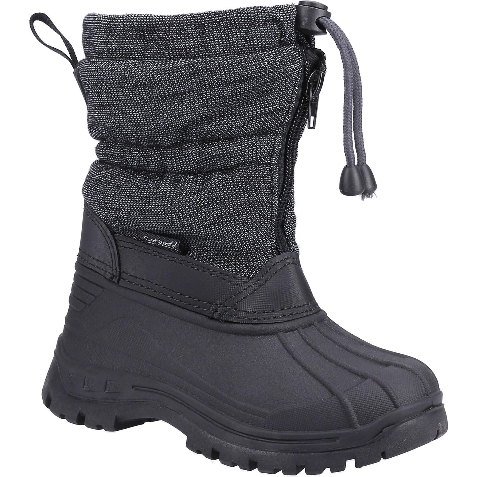 Cotswold Bathford black kid's weatherproof snow boot