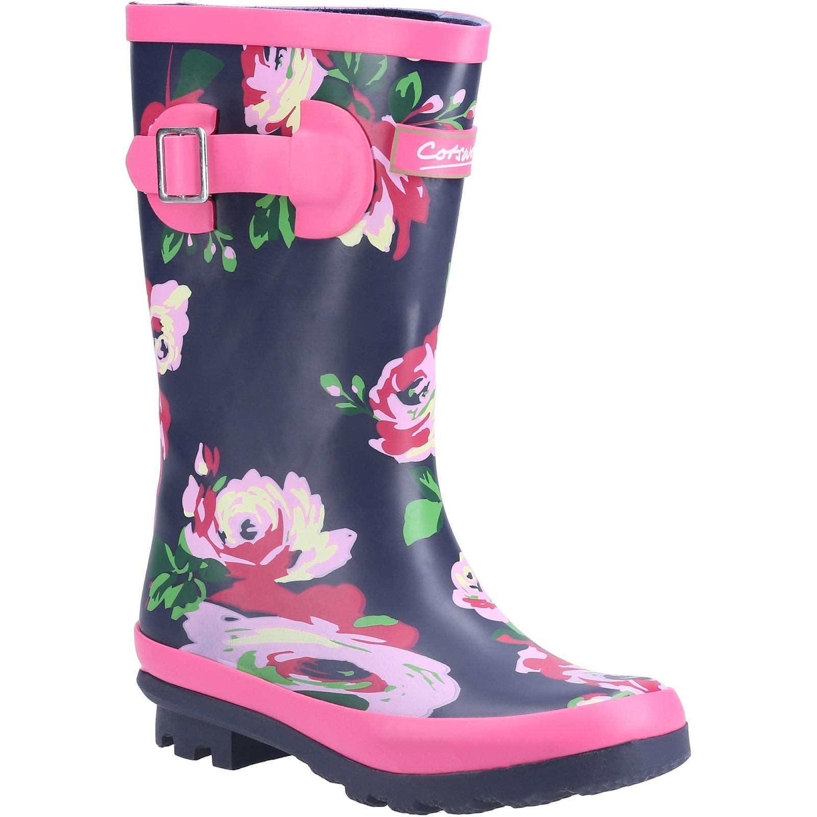 Cotswold Flower junior kid's knee-length rubber wellington boot