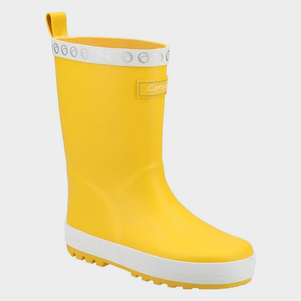 Cotswold Prestbury yellow Junior kid's rubber waterproof wellington