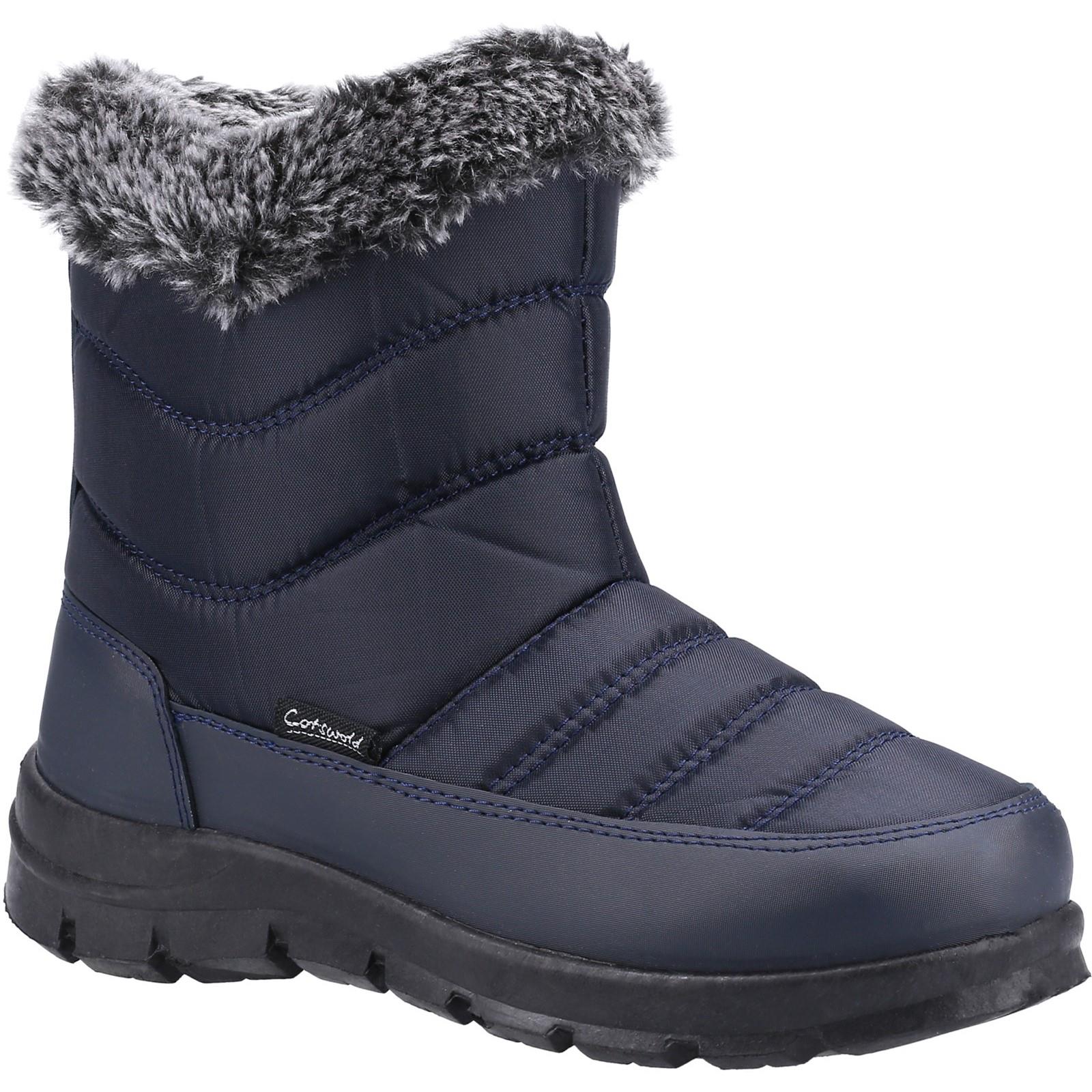 Cotswold Longleat women's navy warm fleece-lined waterproof winter snow boot