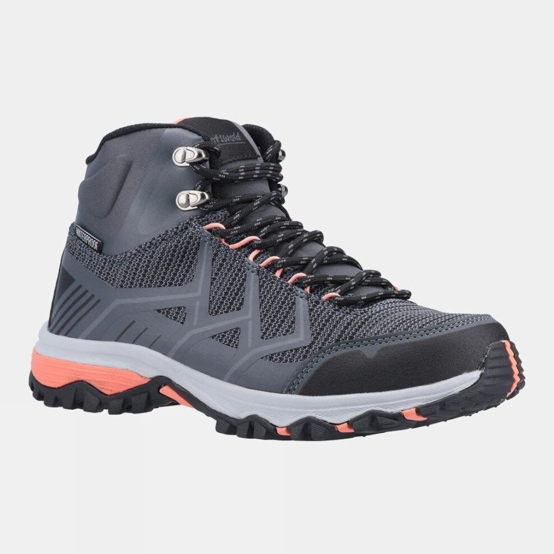 Cotswold Wychwood women's grey/coral waterproof hiking trail boot