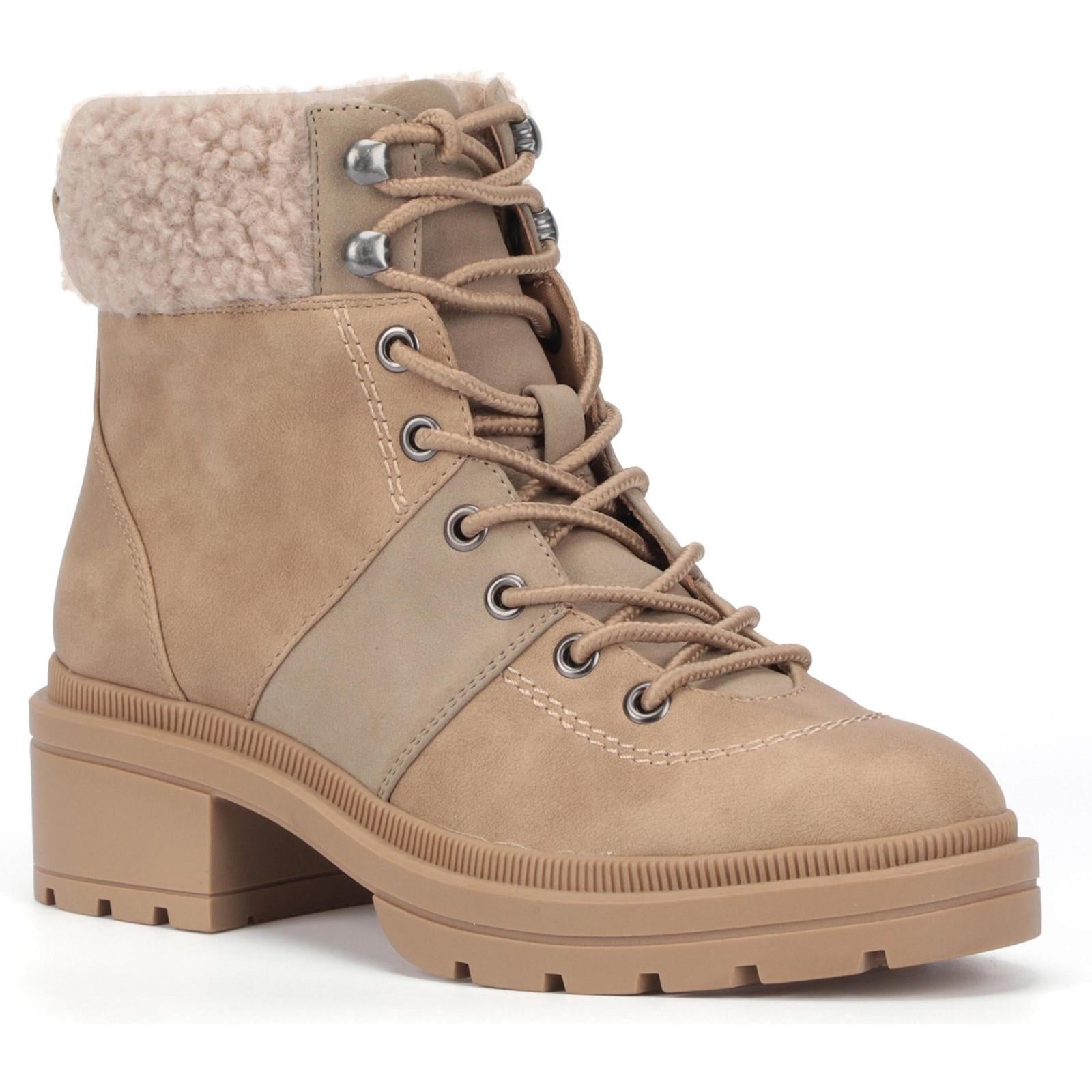 Rocket Dog Icy taupe ladies winter warm shearling wool lace up hiker ankle boots