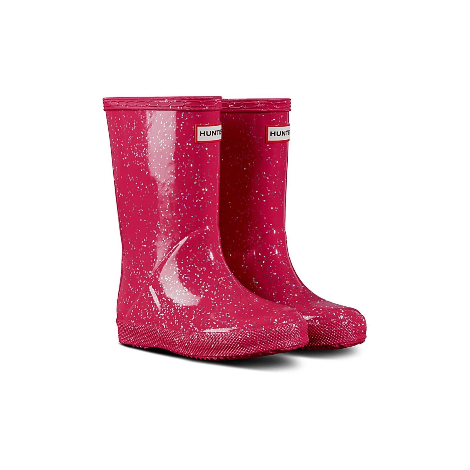 Hunter Original Giant Glitter kid's infant vegan rubber wellington boot