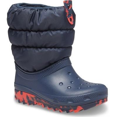 Crocs Classic Neo Puff kid's junior navy lined winter boot #207684