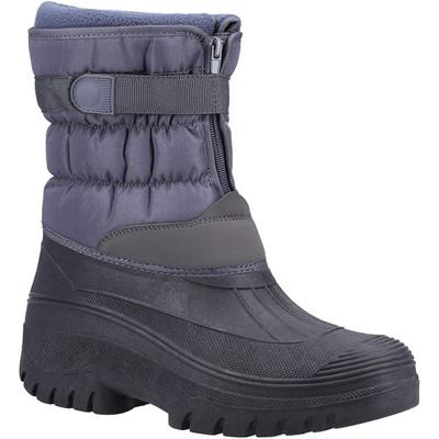 Cotswold Chase men's grey lined touch-fastening/zip-up waterproof-galosh winter boot