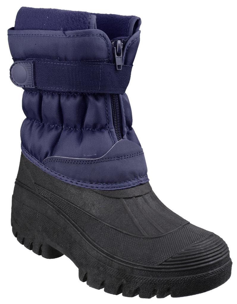 Cotswold Chase men's navy lined touch-fastening/zip-up waterproof-galosh winter boot