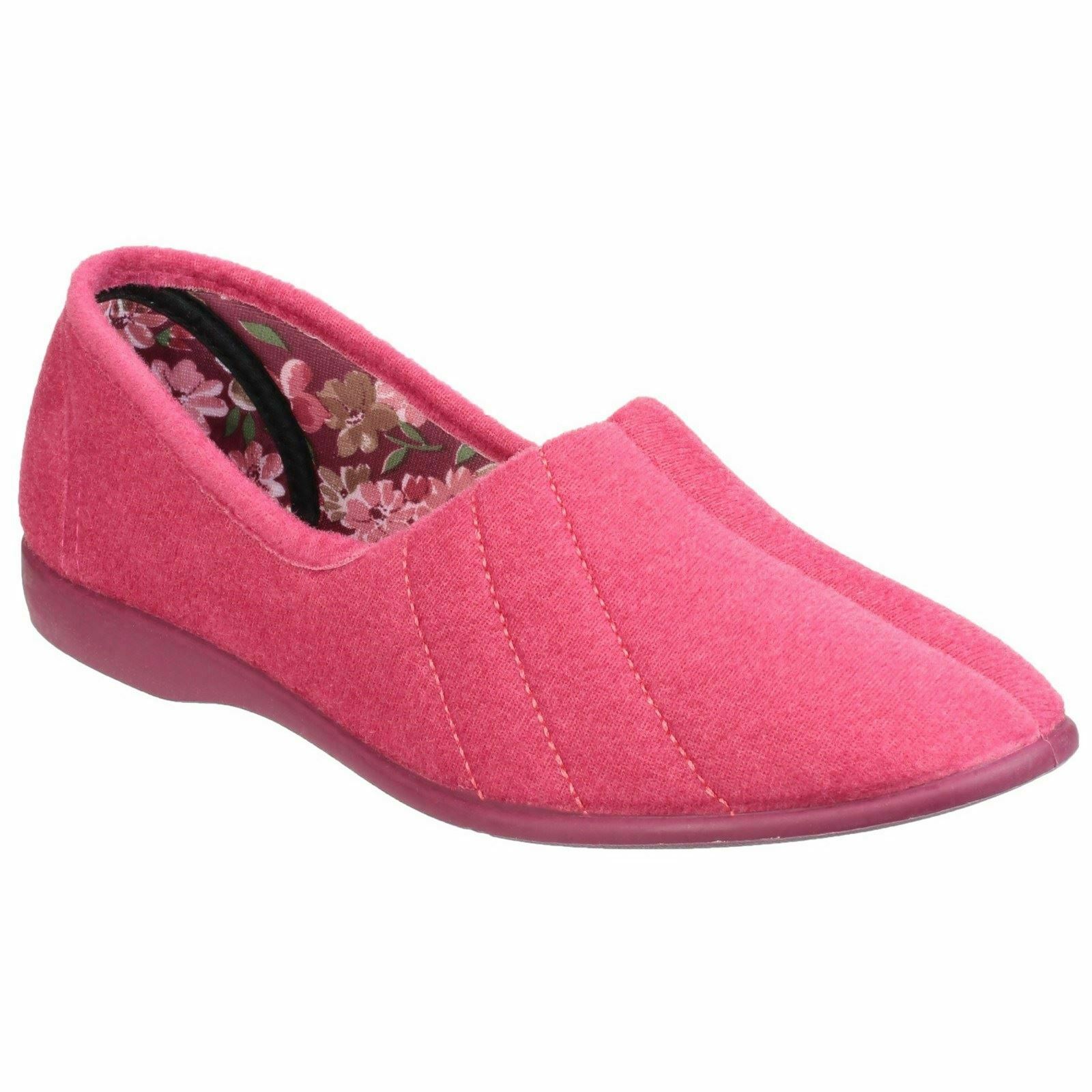 GBS Audrey women's pink velour slip-on classic slipper