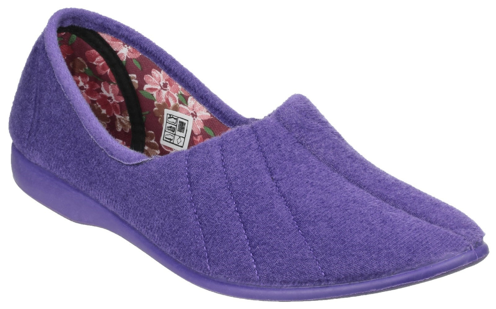 GBS Audrey women's lilac velour slip-on classic slipper