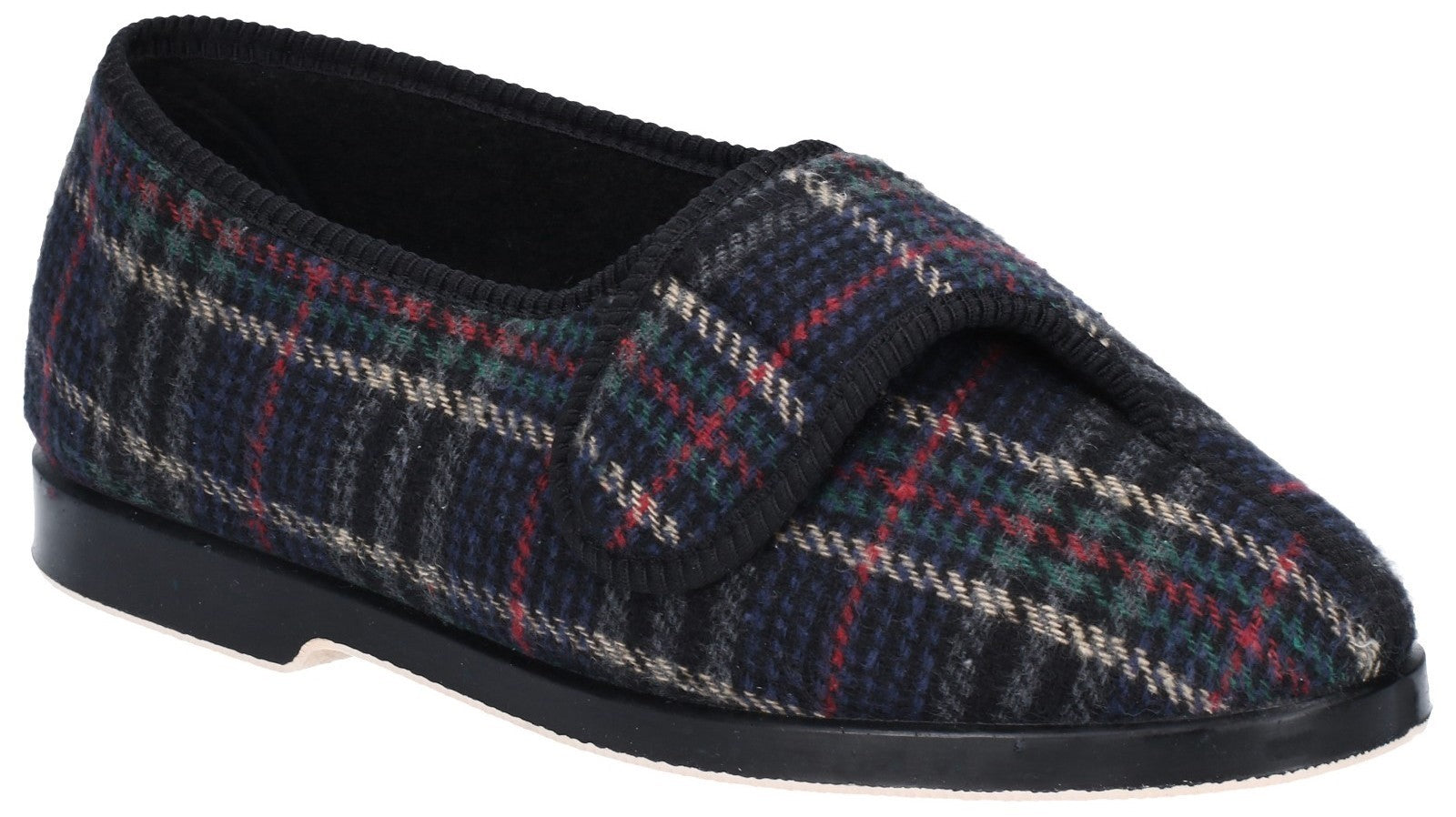 GBS Bill men's tartan touch-fasten adjustable slipper