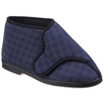 GBS Keswick men's navy touch-fasten adjustable medical slipper