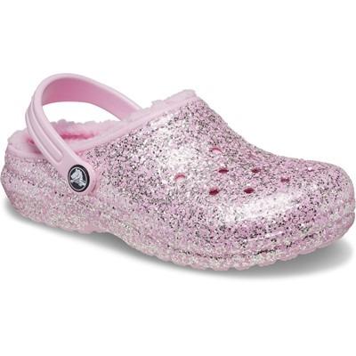 Crocs  Classic Glitter kid's flamingo lined clog slipper #207462