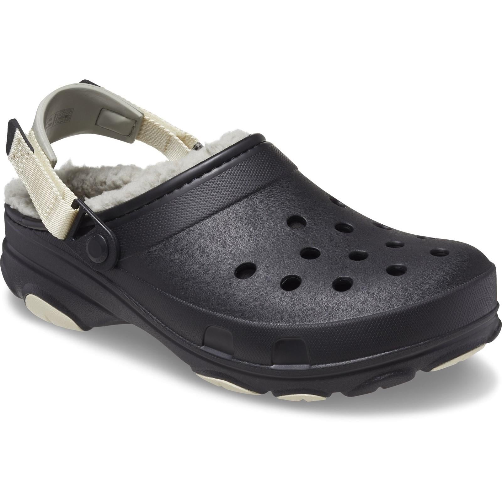 Crocs All Terrain men's black fleece-lined clog slipper #207936