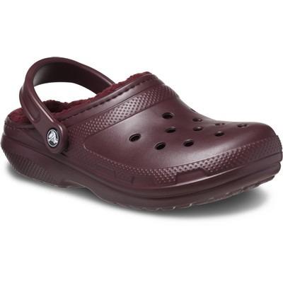 Crocs Classic Lined women's dark cherry clog slipper #203591