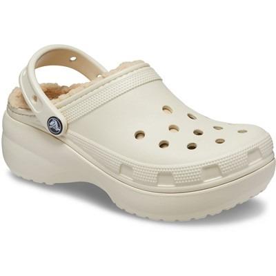 Crocs Classic Platform Lined women's bone clog slipper #207938