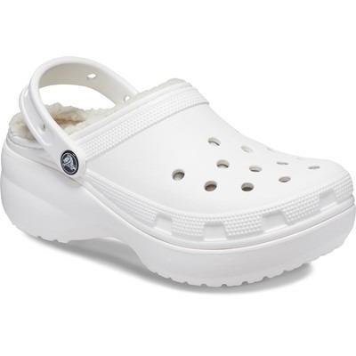 Crocs Classic Platform Lined women's white clog slipper #207938