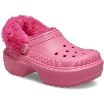 Crocs Stomp lined women's pink clog slipper #208546