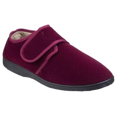 Fleet & Foster Sam men's red check touch-fastening classic slipper