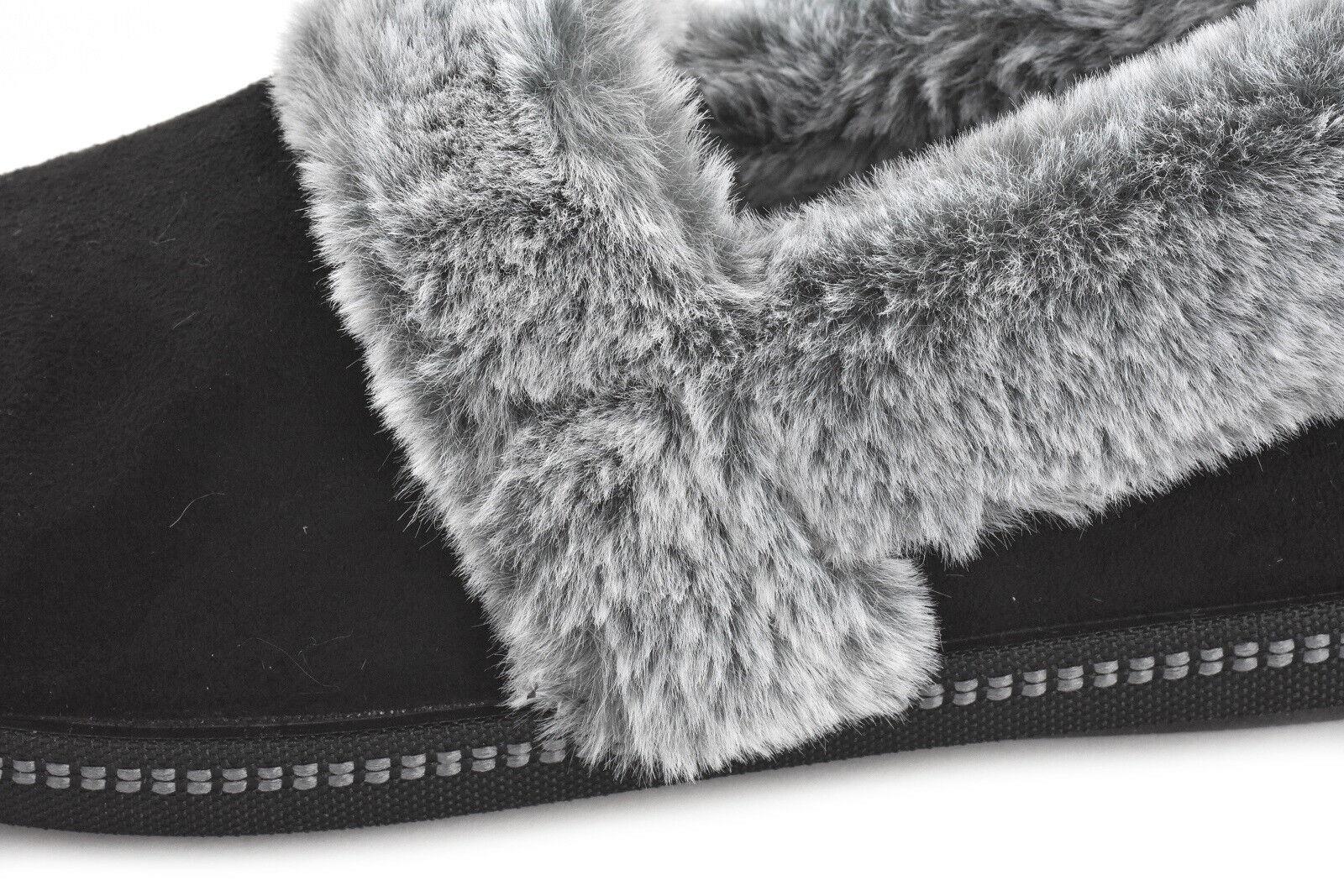 Skechers Cozy Campfire Team Toasty women's black faux-suede lined slipper #SK32777