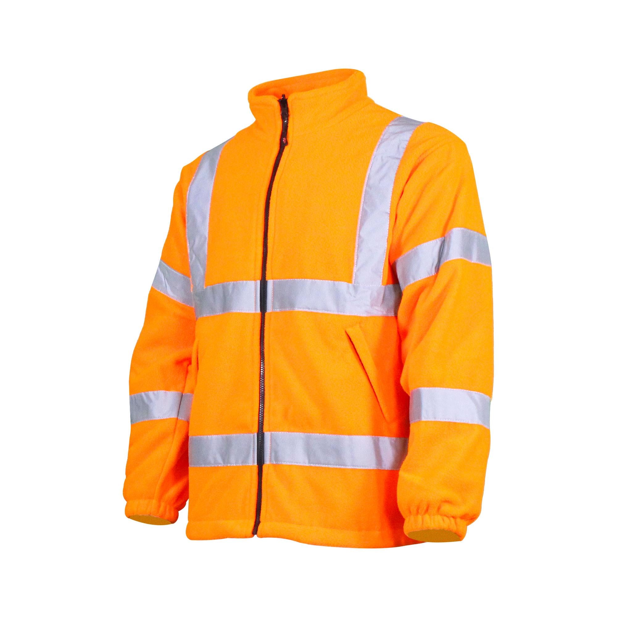 Warrior men's high-visibility orange Rail full-zip work fleece