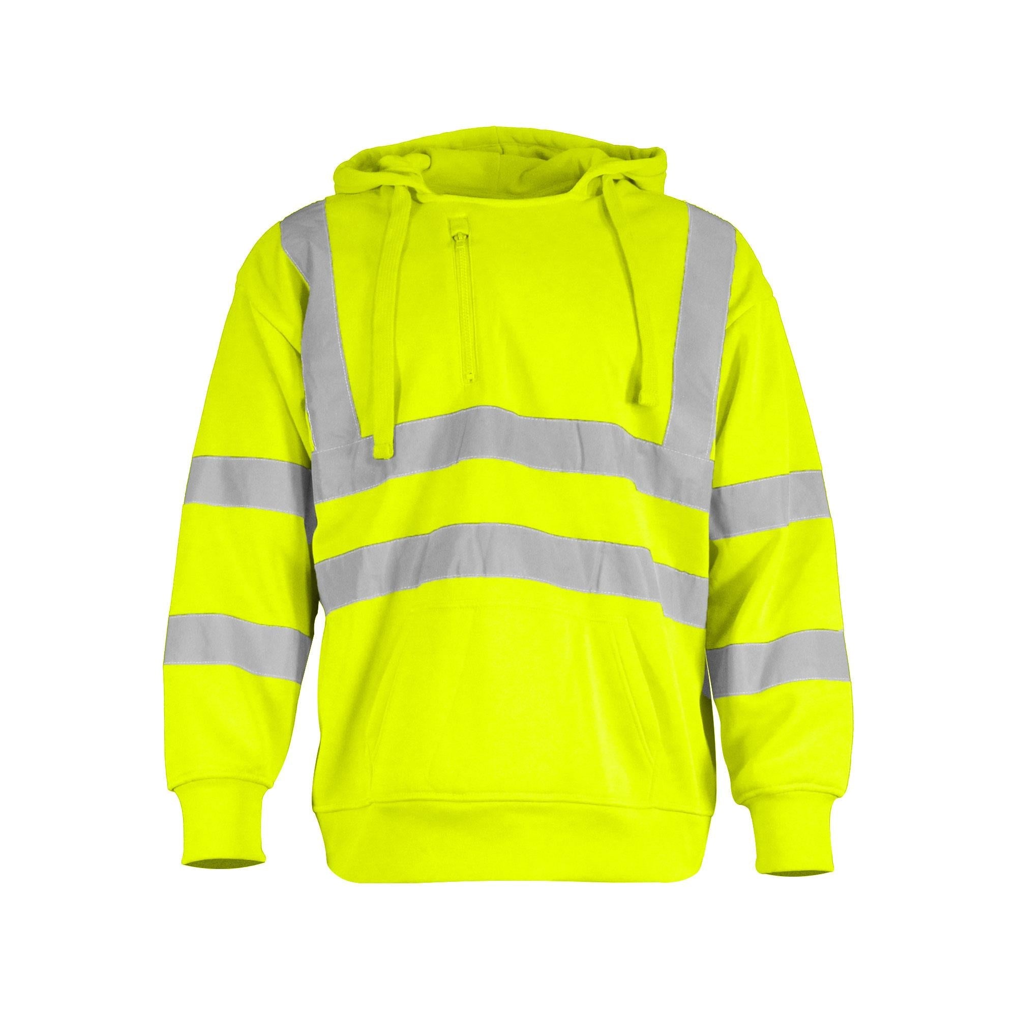 Warrior unisex hi-vis yellow pullover hooded sweatshirt