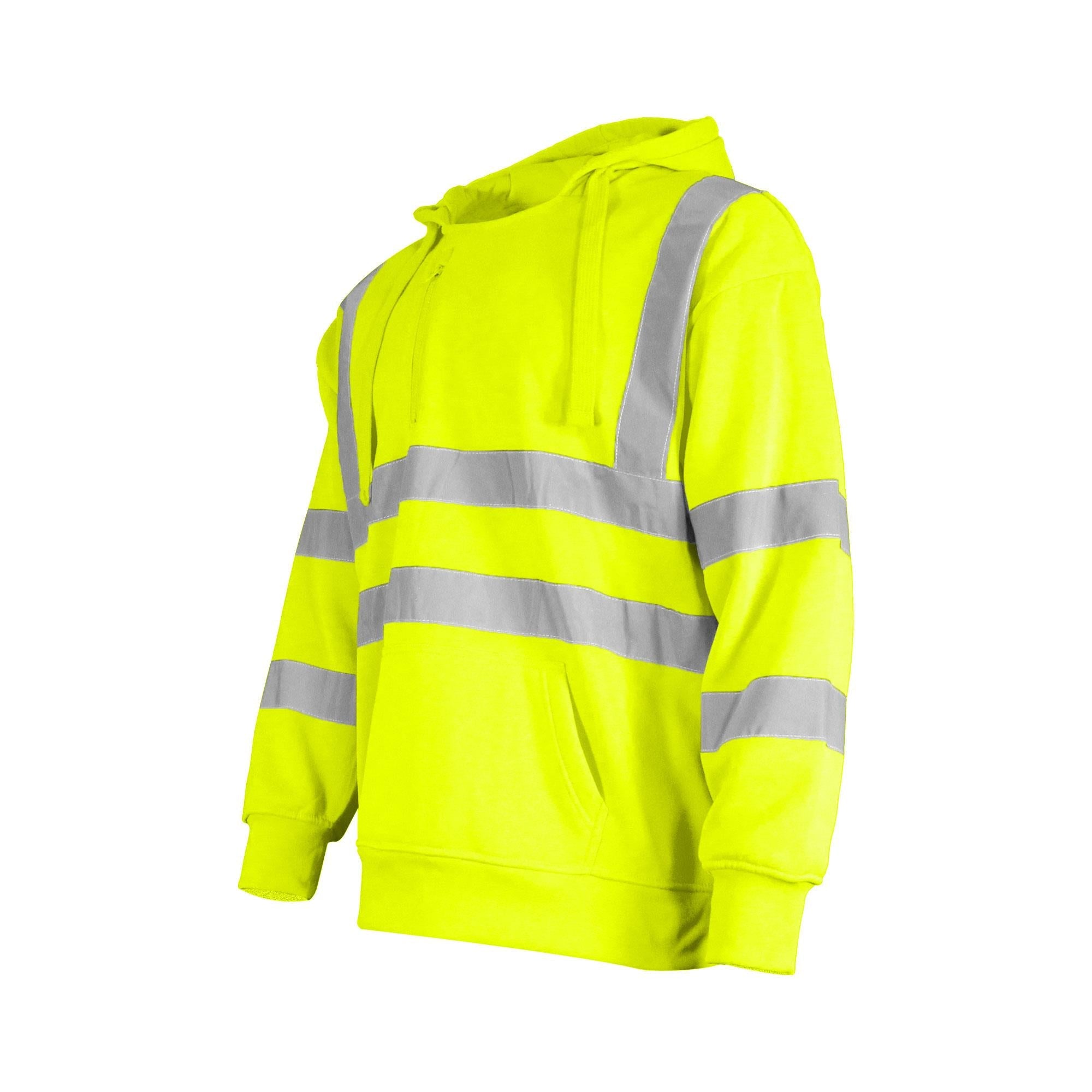 Warrior unisex hi-vis yellow pullover hooded sweatshirt