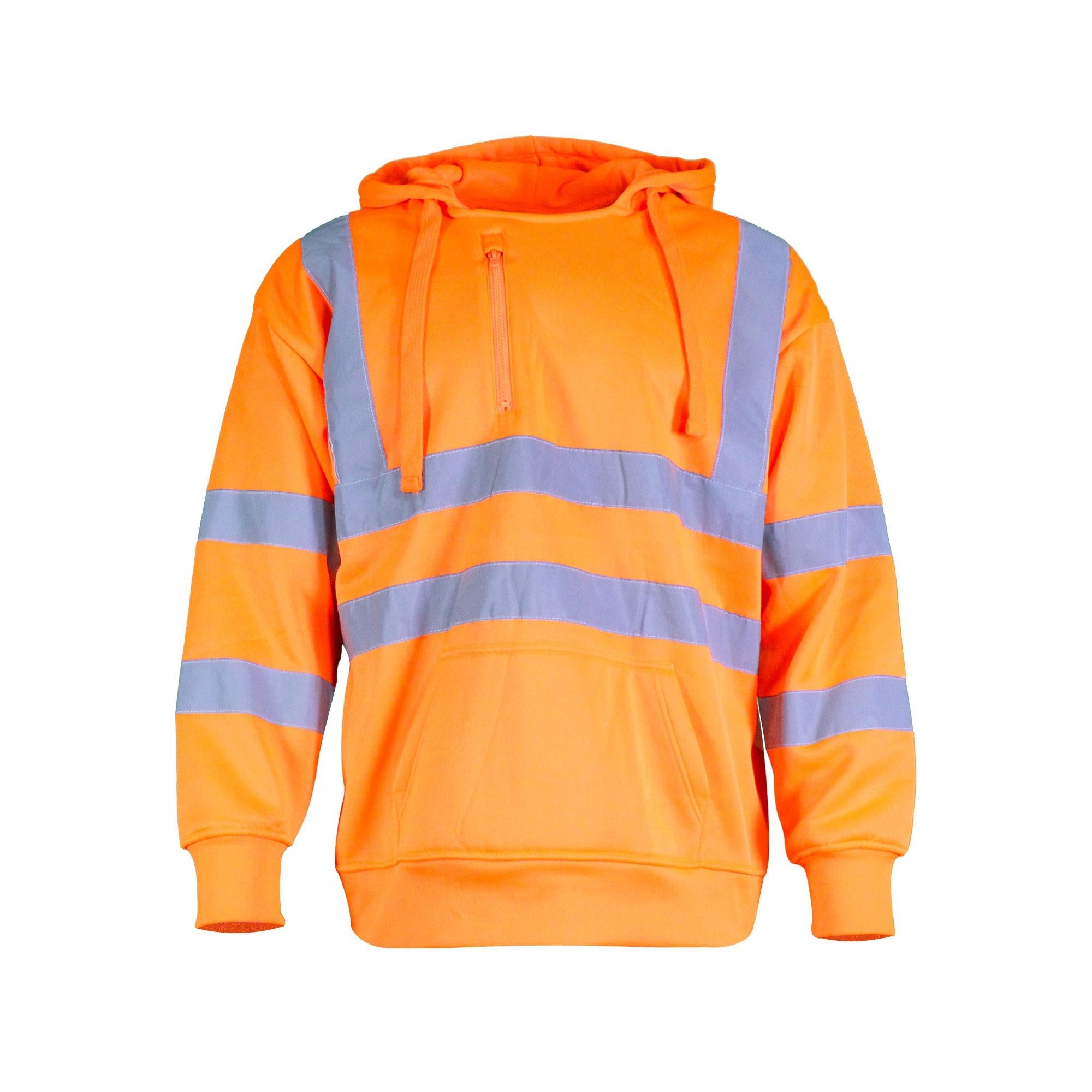 Warrior unisex hi-vis orange pullover hooded sweatshirt