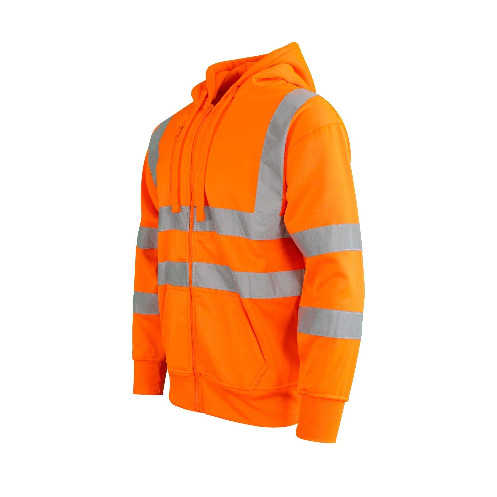 Warrior unisex hi-vis orange full-zip hooded sweatshirt