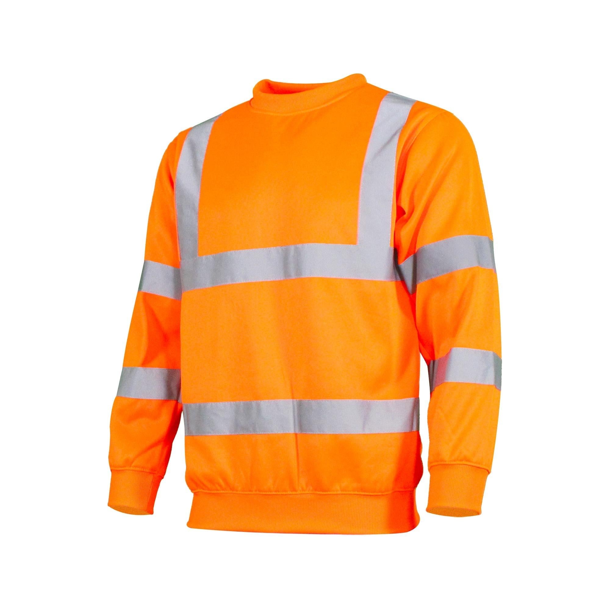 Warrior unisex hi-vis orange pullover crew-neck sweatshirt