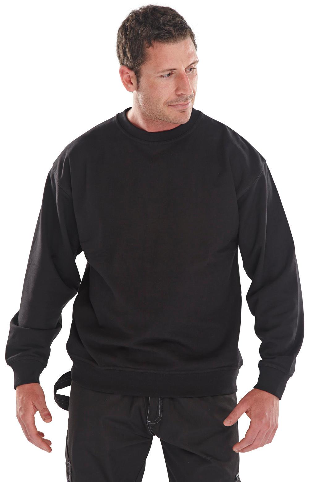 Click unisex black premium polycotton crew-neck sweatshirt