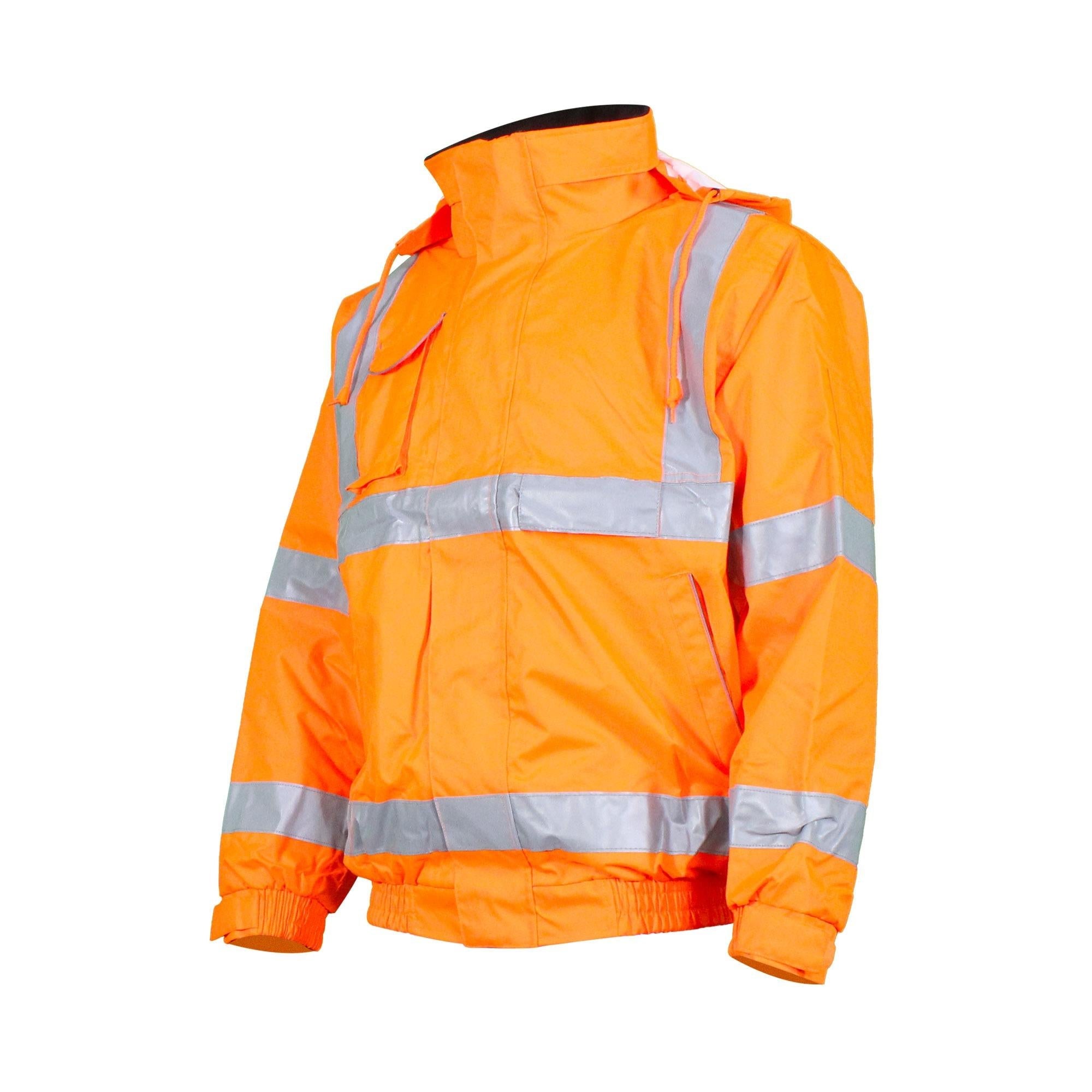 Warrior unisex high-visibility orange waterproof breathable bomber jacket