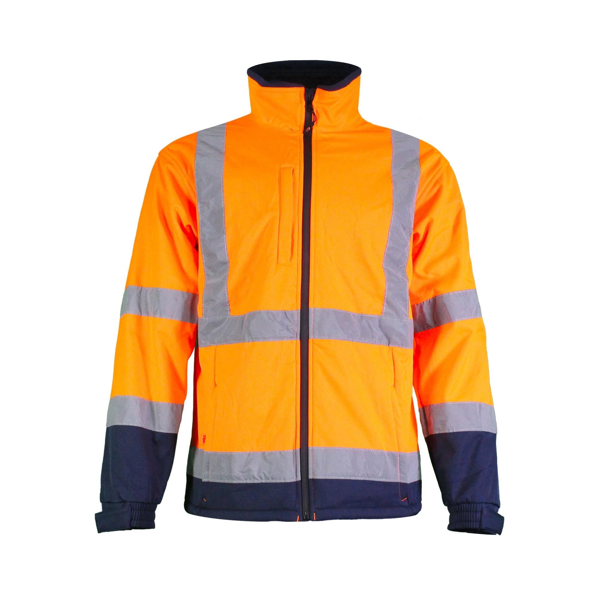 Warrior unisex orange/navy shower-proof full-zip soft-shell jacket