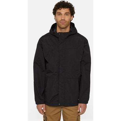 Dickies men's black waterproof full-zip hooded rain jacket