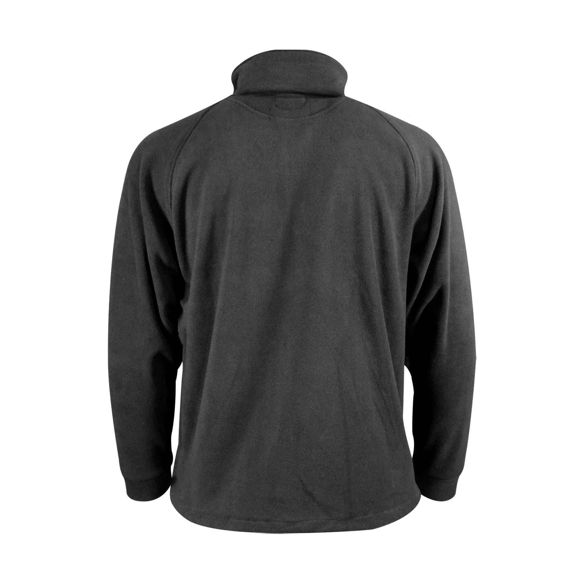 Warrior unisex black full-zip anti-pill fleece jacket