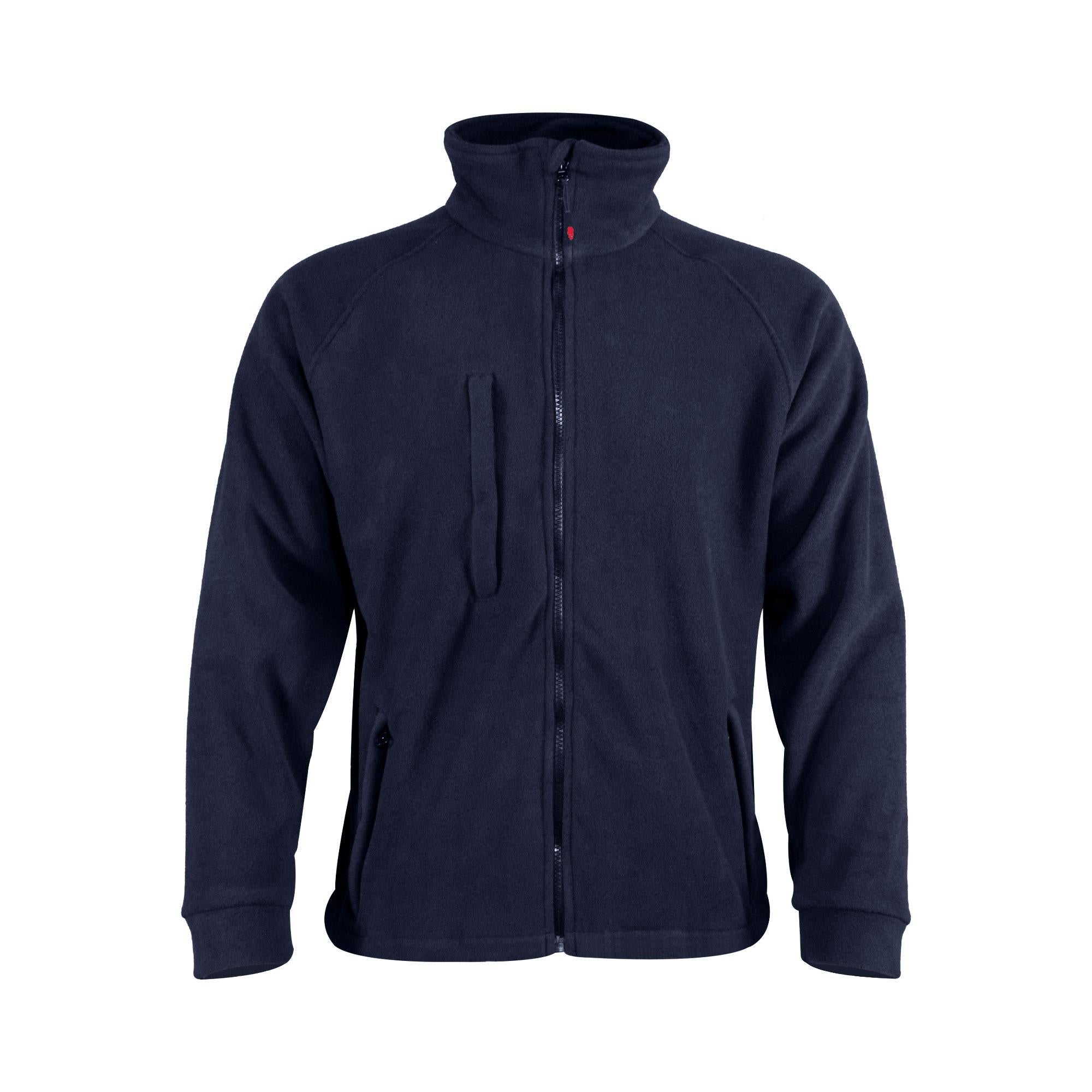 Warrior unisex navy full-zip anti-pill fleece jacket