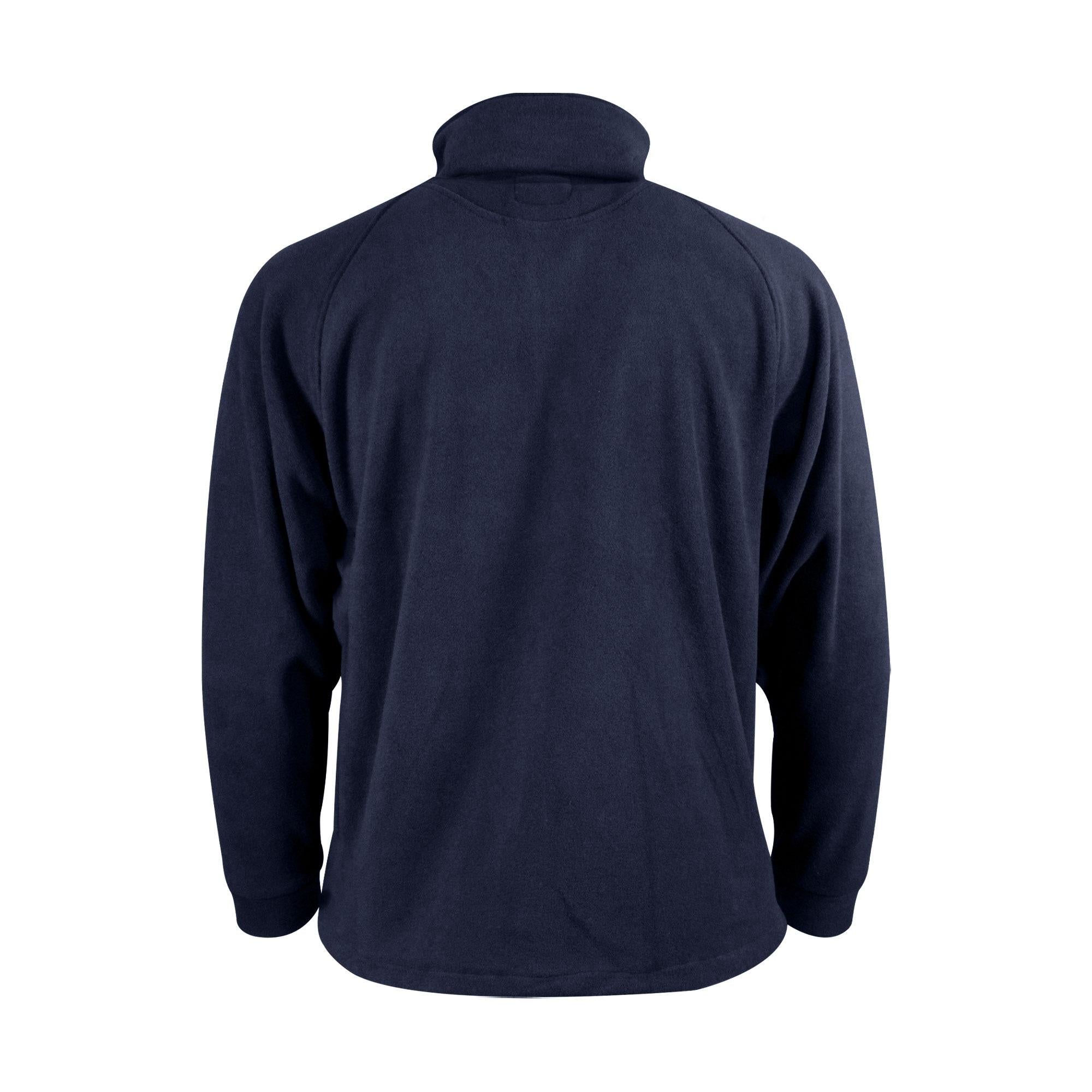 Warrior unisex navy full-zip anti-pill fleece jacket