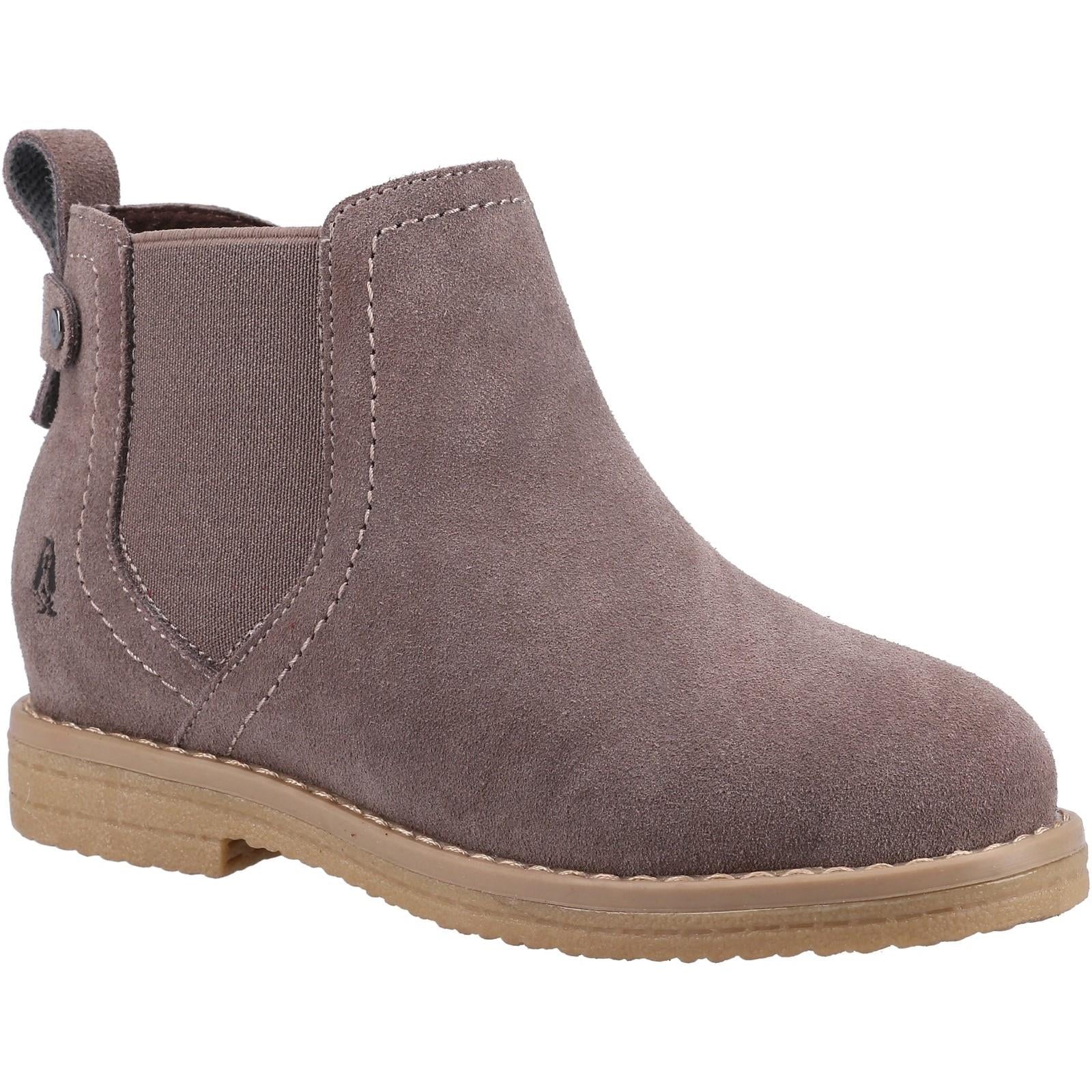 Hush Puppies Mini Maddy girl's grey suede memory foam Chelsea dealer boot