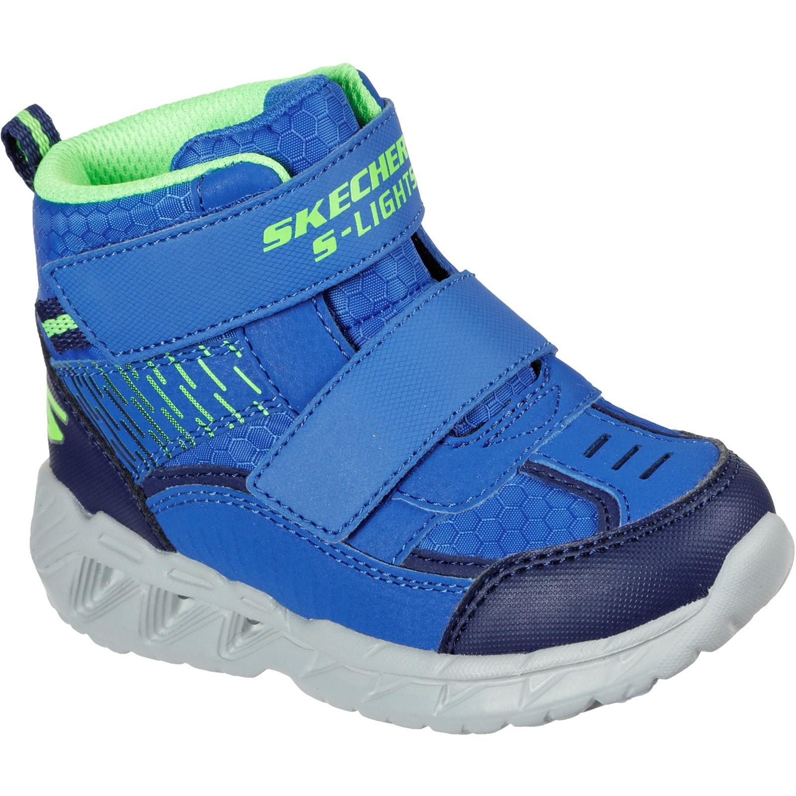 Skechers Magna-Lights kid's blue infant flashing trainer boot #SK401504N