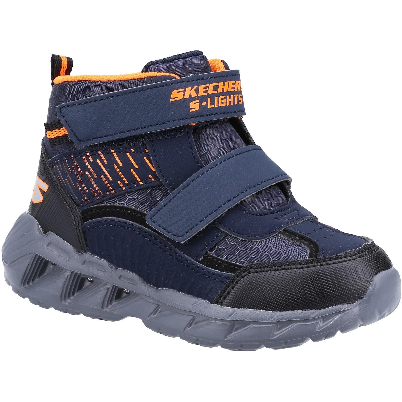 Skechers Magna-Lights kid's navy infant flashing trainer boot #SK401504N