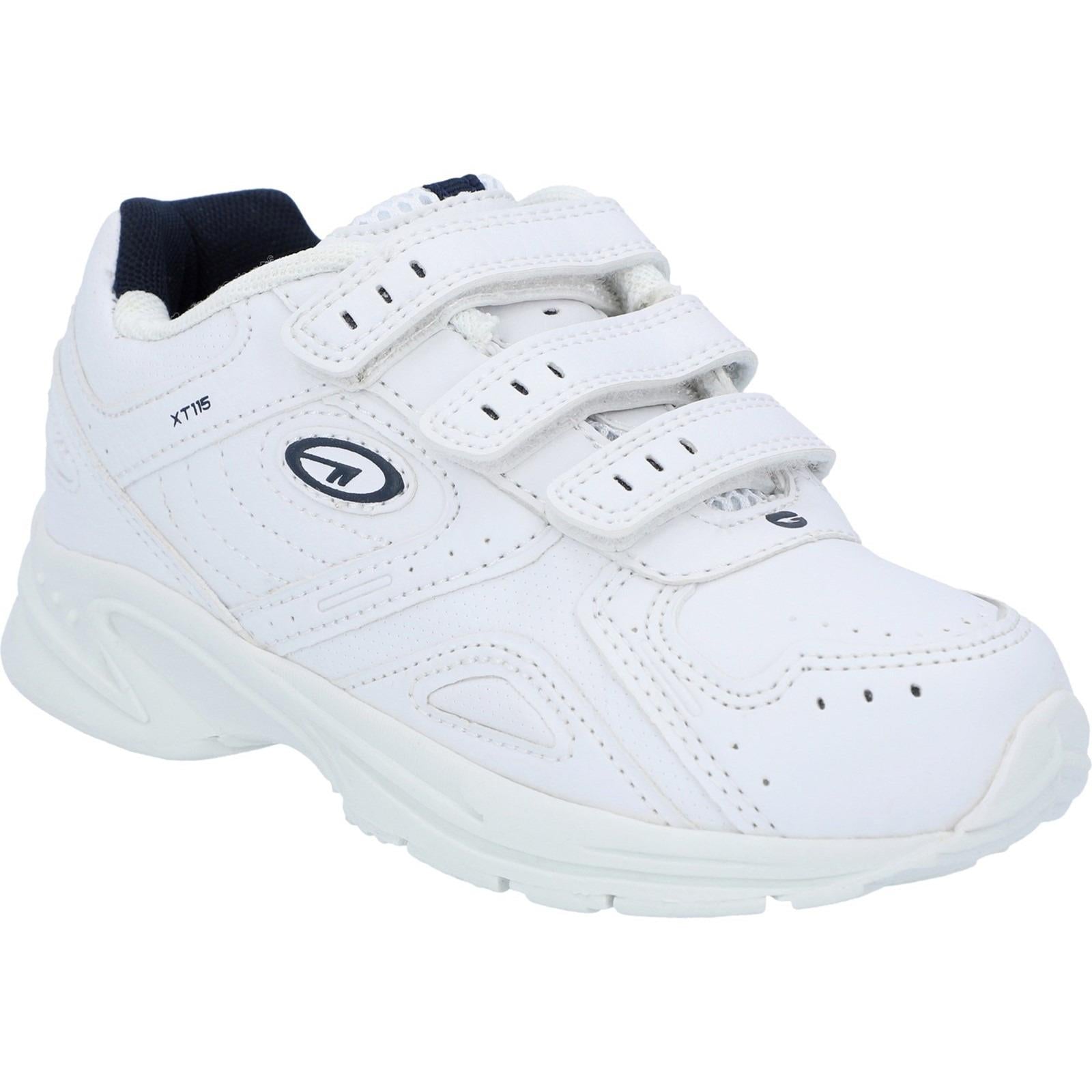 Hi-Tec XT115EZ kids white triple touch fasten school trainer